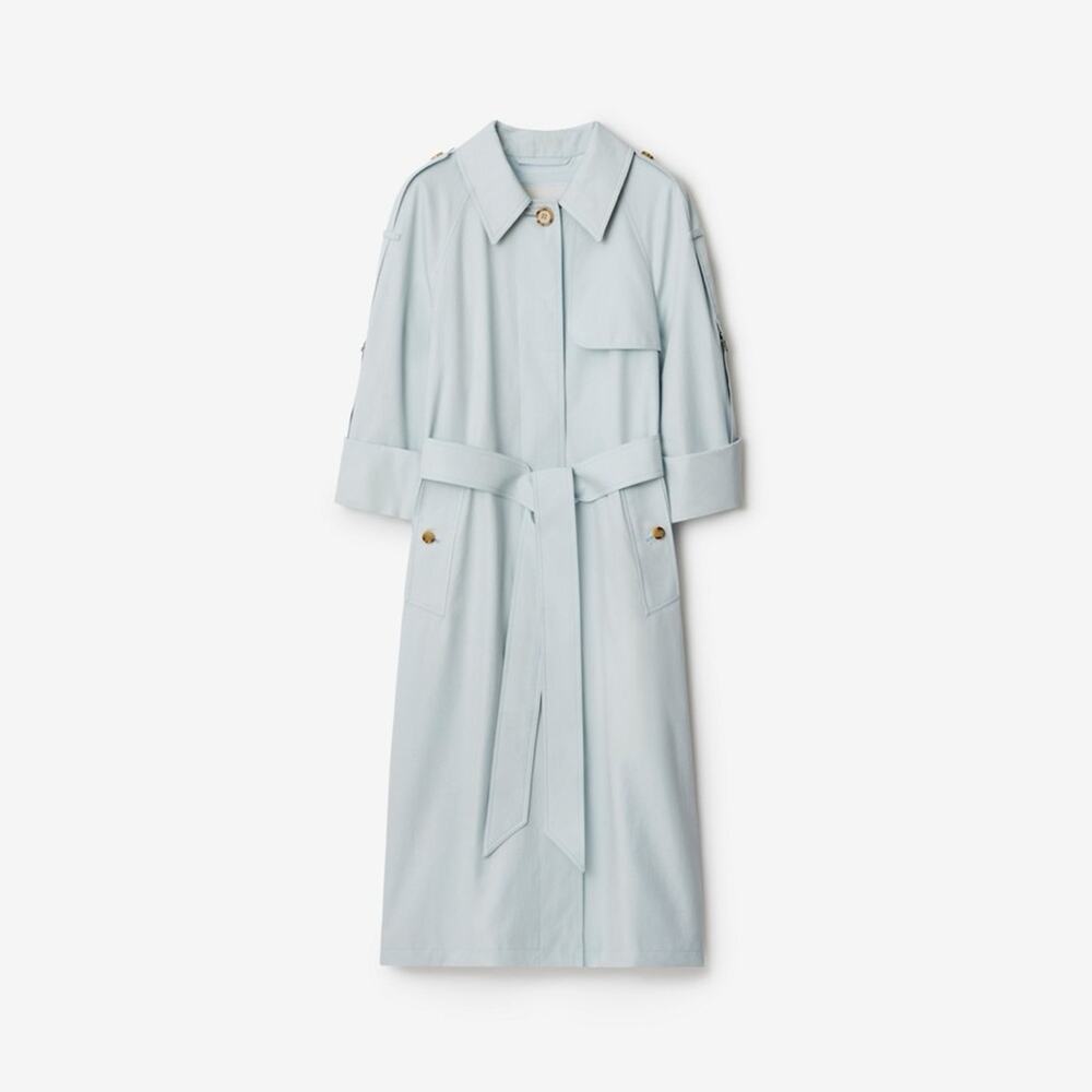 Sale ends 3/25 Burberry baby blue long Trench Coat US6 - Picture 2 of 11
